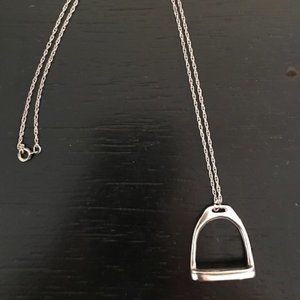 18" Sterling Silver Heavy Weight Stirrup Necklace